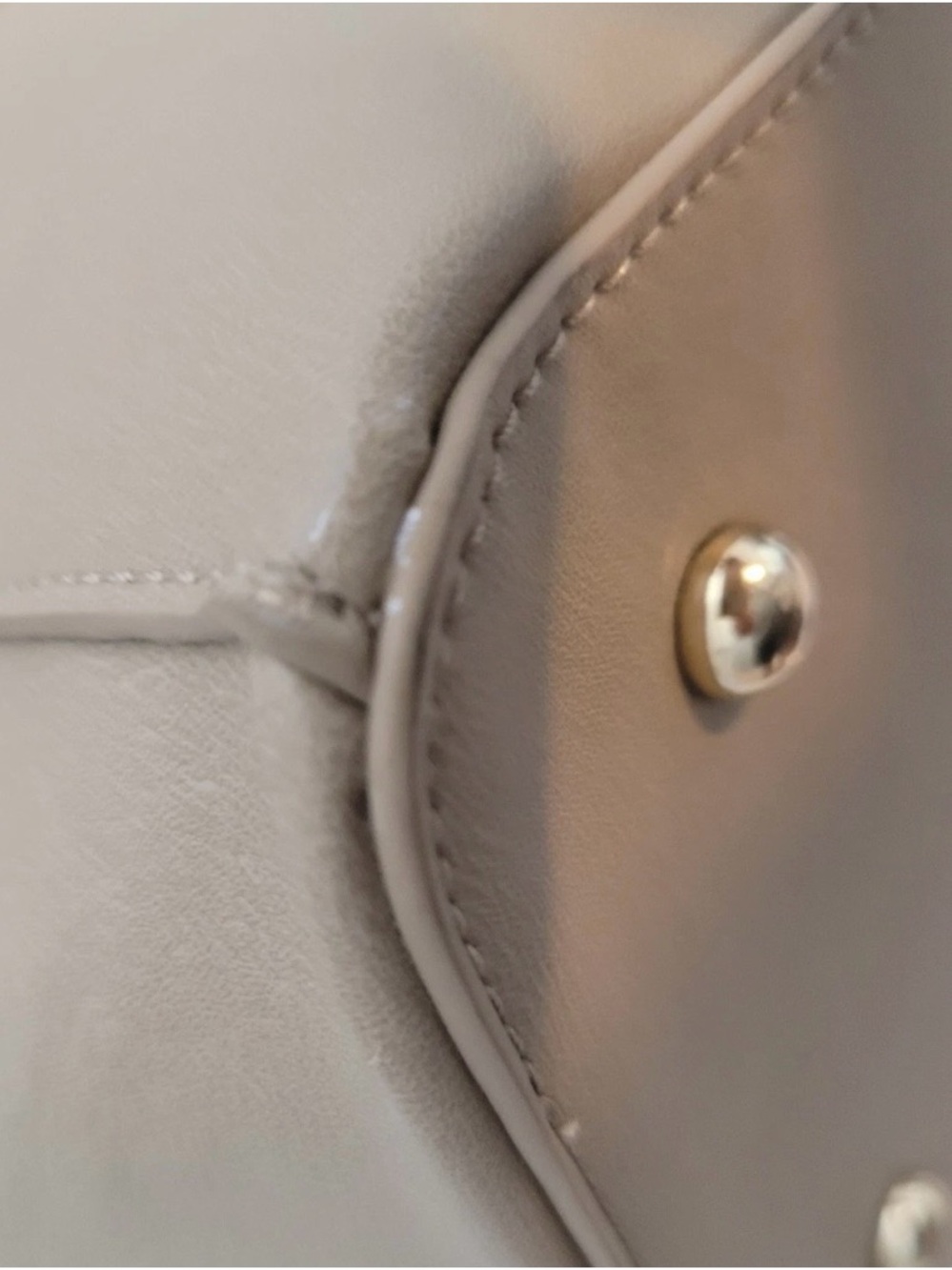 Grateful Taupe Tote Bag Faux Leather Front Zip Pocket Large - Picture 12 of 16